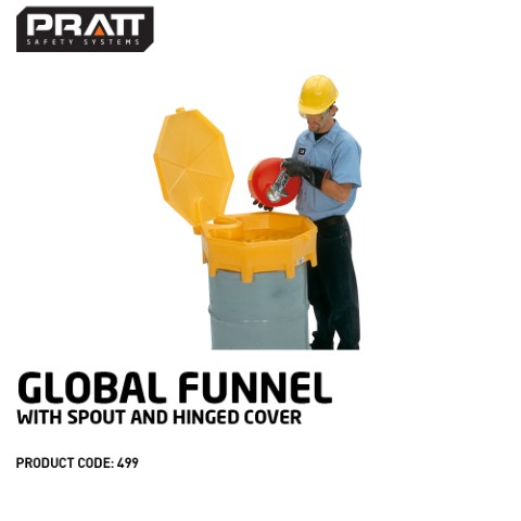 PRATT GLOBAL FUNNEL WITH SPOUT AND HINGED COVER